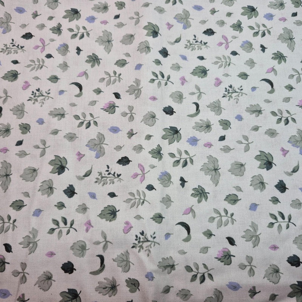 Sage Green Purple Leaves on Light Sage Cotton Fabric JoAnn 4 Yards